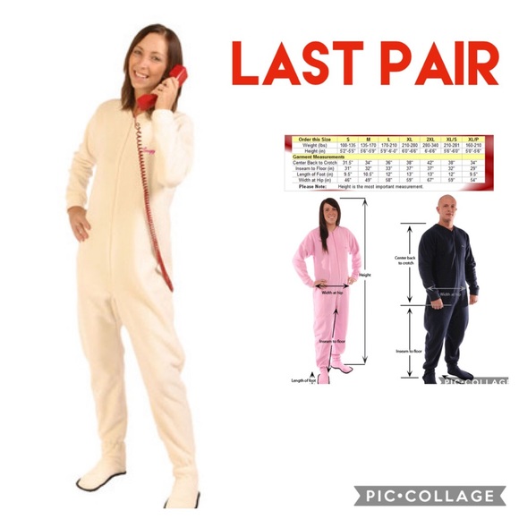 #1 - NWT - CREAM Adult Footed Pajamas - Picture 1 of 6